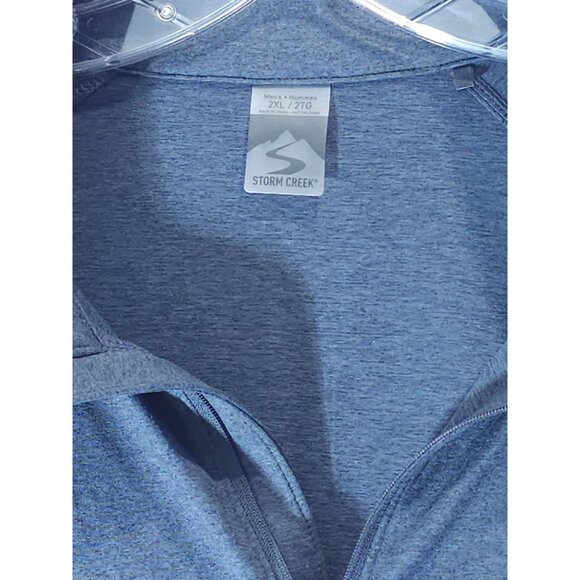 Men's Storm Creek 1/4 Zip Long Sleeve Pullover Shirt 2XL Blue Lightweight - Picture 3 of 7